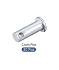 Heavy Duty Rock Solid Carbon Steel Clevis Pins 8mm X 20mm Flat Head Single Hole Fasteners close-up view of one pin