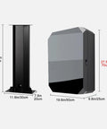Heavy Duty Outdoor EV Charger Enclosure With Pedestal Stand dimensions showing height and width for secure placement in outdoor settings.