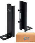 Top Shelf Cable Runway Floor Anchor Kit Black Powder Coated Steel Heavy Duty Telecommunications Stabilizer with hardware in packaging.