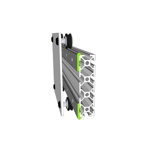 Lv62010ZZ Double Shielded Roller Bearing 6X20X10mm V Groove Pulley Wheel For Linear Guide Rails mounted on aluminum rail.
