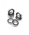 Precision ABEC Seven Hybrid Ceramic Ball Bearings Four Pack 17X31X10 Millimeter Si3N4 Balls for bicycle hubs, showing close-up detail.