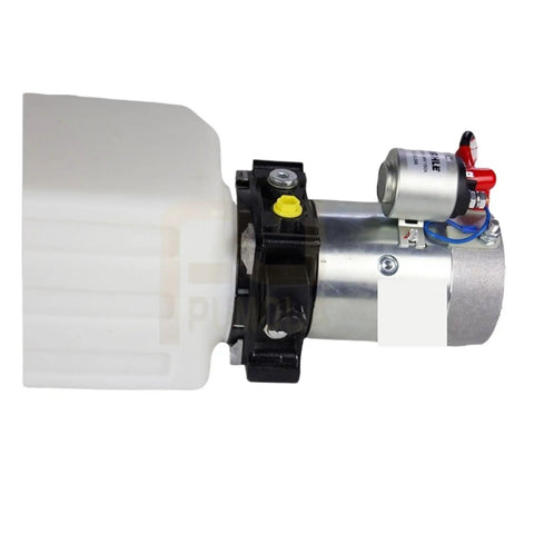 24V Hydraulic Power Unit Power Pack Pumping Station Equipment For All-electric Stacker Truck shows hydraulic pump with tank and motor.