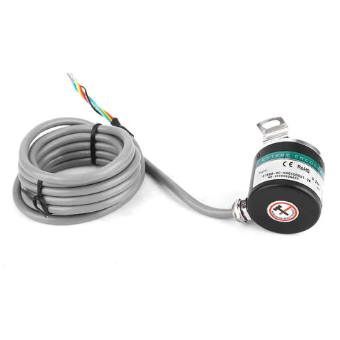Photoelectric Rotate Encoder For Industrial Automation 3 Phase Hollow Shaft GTK3808 24V with wiring and label, compact design