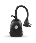 Outdoor Wireless Smart Plug With App Control And Remote Access Weather Resistant IP53 Design For Home Automation and Vacation Security, black plug with cord.