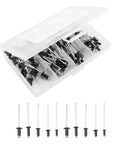 Go To Blind Rivet Kit With Aluminum Mandrel Rivets In Sizes M2.4 M3.2 And M4 120 Pcs Black Aluminum Alloy Set for repairs