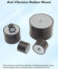 M4 Rubber Vibration Isolator Mounts Four Piece Set Heavy Duty Shock Absorbers with Lock Nuts in various sizes.