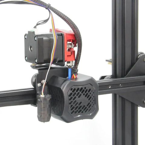 Tough Aluminum Direct Drive Extruder Support Plate For Ender 3 Ender 3V2 CR10S 3D Printer Upgrades with motor and cooling fan.