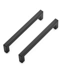 30 Pack Square Cabinet Handles In Matte Black Stainless Steel For Kitchen Drawers, 6 1/4 Inch Center To Center Cabinet Hardware
