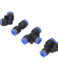 40 Piece Pneumatic Fitting Kit Includes Splitters Elbows Tees And Straight Connectors For 5/16 Inch Tubing Perfect Push To Connect Air System Setup That Is Totally Sick And Makes You Look Like a Pro., black 5/16 inch pneumatic push-connect fittings