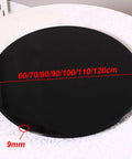 Smooth As Butter Lazy Susan Turntable For Dining Table Rock Solid Tempered Glass Serving Platter, 9mm thick, black design.