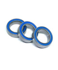 Top Shelf Blue Miniature Ball Bearings 6700 2RS Rubber Sealed RC Car Parts 10X15X4 MM Abec 7 Precision shown from the side.