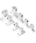 Five Pack SHF10 Linear Shaft Supports For 10mm Rods Precision Bearing Blocks For CNC Routers And 3D Printers with various sizes and bolts.
