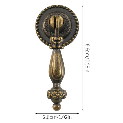 Retro Antique Cupboard Pull Handle Set In Metal Brass Easy Install For Wardrobe And Kitchen Cabinets Drawers 6.6cm Length Bronze Finish