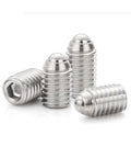 Kickass Heavy Duty Stainless Steel Ball Plunger Set With Slick Knurled Thumb Nut And Hex Socket Set Screws showing detailed plunger heads.