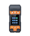 Badass Wall Scanner Metal Detector With Distance Meter Rangefinder AC Line Tracer Copper Pipe And Stud Wood Locator Easy To Use With Backlit Color LCD Display Buzzer Alarm Data Memory For Pro Jobs And Home Renos Model Gd210c showing user-friendly interface and buttons.
