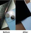 Before and after images demonstrating the Top Tier High Density Foam Sponge Replacement Kit for Vintage Film Cameras.