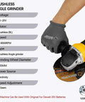125mm Cordless Brushless Angle Grinder Kick Ass Power Tool Heavy Duty Polisher Machine in use with grinding wheel.