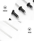 Close-up of 120 Pcs Aluminum Blind Rivet Kit Black Finish With Smooth Surface And Burr Free Pull Rod Components