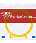Single Mode LC To LC UPC Fiber Patch Cord 200 Ft Drop Ready Network Cable Featuring Sleek LSZH Jacket in yellow packaging.