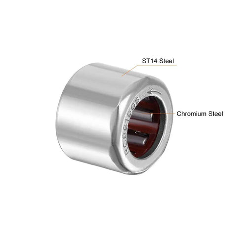 Bad Boy One Way Needle Roller Bearing Set RC061008 showing ST14 and Chromium Steel materials, 3/8 Inch Bore, 5/8 Inch OD.
