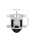 Heavy Duty Stainless Steel Sliding Door Pulley With Double Bearing Wheel For Closets Cabinets And Windows top view with measurement scale