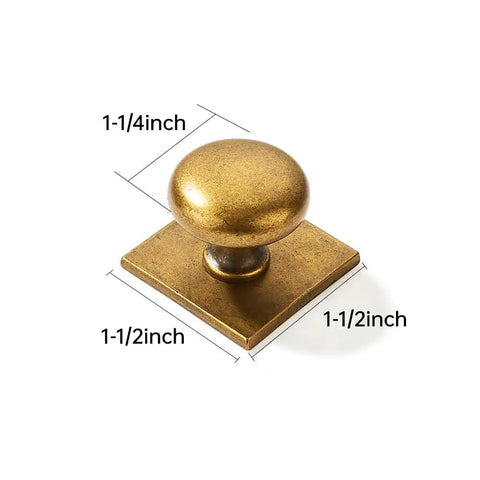 Top Tier Vintage Antique Brass Cabinet Knobs With Decorative Backplates 10 Pack One Half Inch Diameter For Kitchen Drawers Cupboards And Closet Doors Heavy Duty Zinc Alloy Hardware To Kick Up Your Setup, showing dimensions and design.