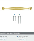 Tough As Nails Brushed Brass Cabinet Pulls 10 Pack 8 Inch Hole Center Heavy Duty Modern Drawer Handles with installation screws.