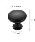 60 Pack Matte Black Zinc Kitchen Cabinet Knobs And Drawer Pulls For Dressers Euro Style Hardware Upgrade round knob with dimensions