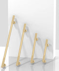 Transform Your Kitchen Vibe With Thirty Pieces Of Five Inch Brushed Gold Cabinet Pulls Built Like A Tank From Pure Zinc Alloy For No Sweat Mounting And Smooth Glide On Every Drawer And Cabinet, showcasing various lengths.