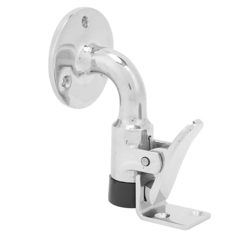 Heavy Duty Marine Door Stopper Catch With Smooth Spring Loaded Locking Mechanism To Kill Cabin Noise And Hold Doors Open At 90 Degree Angle For Rock Solid Boating Setup On Power Yachts, stainless steel design.