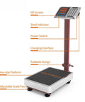 Heavy Duty Folding Platform Scale Rock Solid Workhorse For Warehouse Shipping And Luggage Loads With Precision Digital Readout Rechargeable Battery Pack Easy Setup Professional Use 660 Lb with HD screen and foldable design.