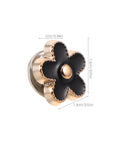 Total Fashion Hack With These Pocket Ready Black Flower Button Covers And Alloy Brooch Pins For Dresses No Sew Snap Fasteners That Secure Fits Tightly And Elevate Daily Vibe, close-up of a black flower snap button.