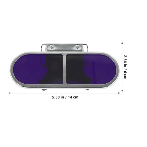 Rock Solid Welding Goggles With Clip Screw Mount, durable silver glasses with purple lens for steelmaking, 5.50 in wide.