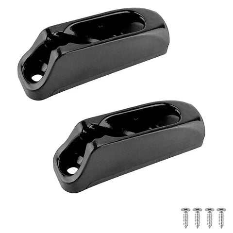 Two Pack Kayak Rope Cleats for Deck Rigging, Black Nylon Rope Guides with Screws for boats and watercraft