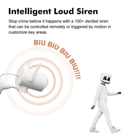 Intelligent loud siren with remote control, designed for Badass Outdoor Camera Setup With 1080P Clarity And Killer Night Vision.