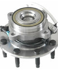 Front Wheel Bearing Hub Assembly 2WD 8 Lug Polished Replacement Fits Left Right Sides, showing smooth bearing and mounting points.