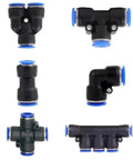 Assorted 2 Way Quick Push Pneumatic Fittings For 4mm Tubing Air Line Connector Joint Pack Of 50