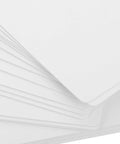 Straight Up Premium White Pvc Cards Bulk Pack Standard Eighty Five By Fifty Four Millimeter Size stacked for printing use.