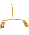 Heavy Duty Tire Wheel Dolly Rated For 275 Lbs Capacity Rolls Wide Truck Tires Like A Dream Ergonomic Handle For Zero Hassle Moves Sturdy Rolling Platform For Pro Garage Workflows Yellow Color, showing yellow dolly with swivel rollers.