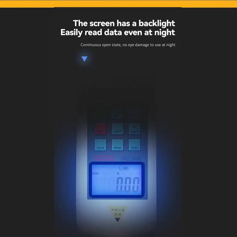 Heavy Duty Digital Force Gauge Push Pull Dynamometer With Rs232 Data Logging And External Sensor Support display with backlight for night use.