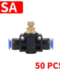 2 Way Quick Push Pneumatic Fittings For 4mm Tubing Air Line Connector Joint Durable Push To Connect Fittings Pack Of 50