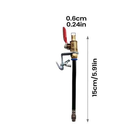 Heavy Duty Angle Grinder Water Attachment With Brass Adjustable Nozzle And Flexible Hose For Dust Suppression and Slick Wet Cutting Tile Work That Runs Nice And No Sweat, featuring brass nozzle and flexible hose.
