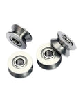 10 Pcs Slick V Groove Wire Guide Track Miniature Bearings Featuring Quiet Roll Motion And Pro Grade Durability Smooth Operator Over Line Pulley For Weekend Garage Tinkering, set of four bearings.
