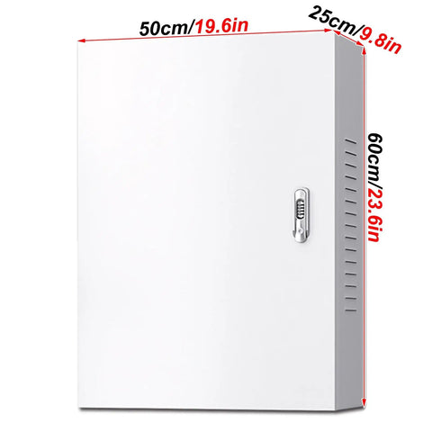 Heavy Duty Galvanized Steel Charging Station Enclosure Lockable Weatherproof Housing For Electric Cars, 50cm x 60cm size.