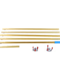 Smoke Detector Removal Tool With Telescoping Extension Pole For High Ceilings And Vaulted Spaces crafted with golden rods and clamps.