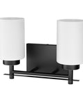 Two Light Black Vanity Sconces, Dope Industrial Style Bathroom Lighting Fixture With Milky Glass Shades, Vintage Black Metal Vanity Light For Bath, Wall Mount UL Listed Easy Install
