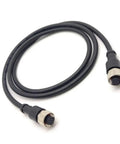 M12 8 Pin Double Female Connector Cable A Code Straight Circular Molded Cable IP67 Waterproof Unshielded PVC 30V 2A AC DC 1 Meter