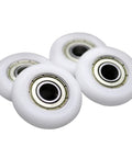 Slick Rolling 10x40x10mm Bearing Pulley With 6000ZZ Spherical Roller Nylon And Rubber Wheels Heavy Duty 4 Pack, white wheels.