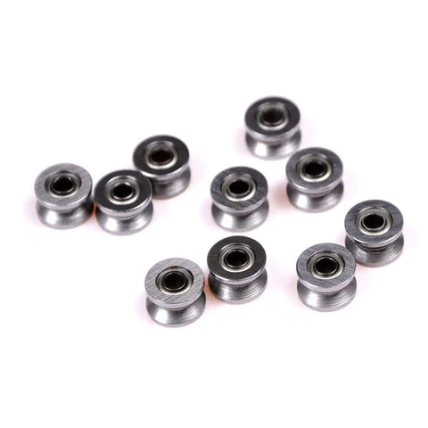10 Pack 4x13x6mm V624ZZ V Groove Roller Bearing Pulley Wheel Wire Track Guide Built Tough With Silky Carbon Steel.