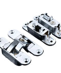 Pro Grade Zinc Alloy Hidden Hinges 2 Piece Set 23 X 95mm showcasing durable heavy-duty design for seamless cabinet door installation.